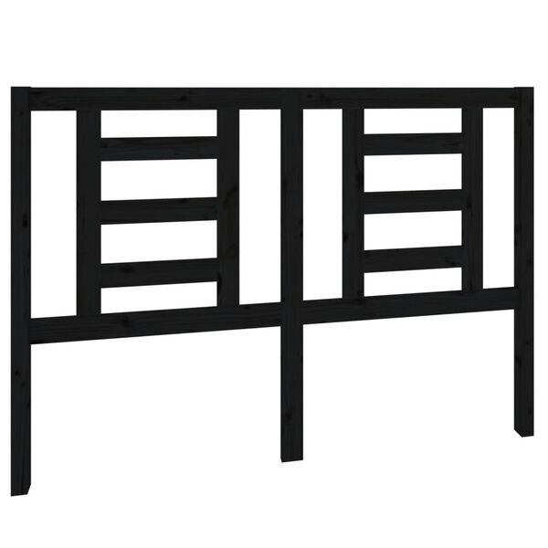 vidaXL Sängynpääty musta 141x4x100 cm täysi mänty