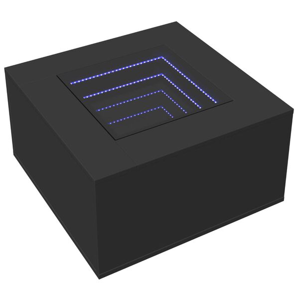 vidaXL Sohvap&ouml;yt&auml; LED-valoilla musta 60x60x40 cm lastulevy