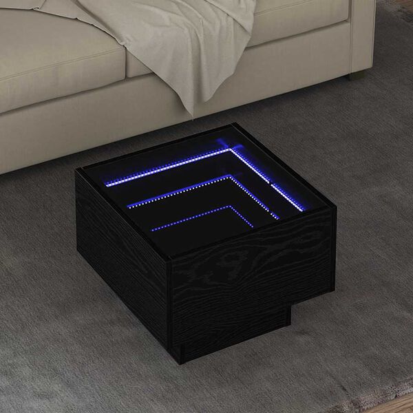 vidaXL Sohvap&ouml;yt&auml; Musta tammi 40 x 40 x 30 cm Tekninen puu