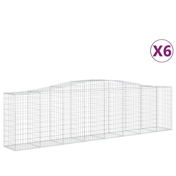 vidaXL Kaarevat kivikorit 6 kpl 400x50x100/120 cm galvanoitu rauta
