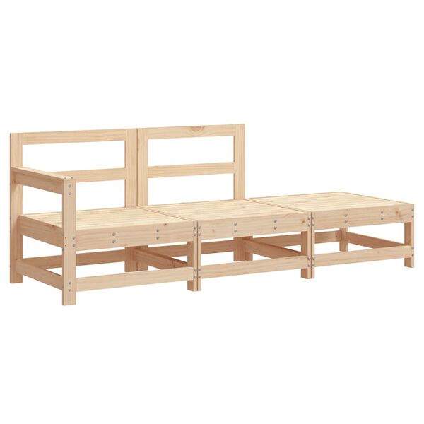 vidaXL 3-osainen Puutarhasohvasarja tyynyill&auml; t&auml;ysi puu