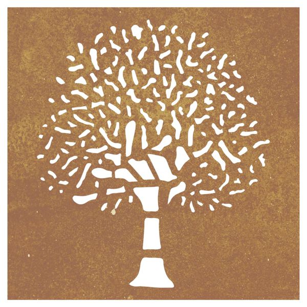 vidaXL Puutarhasein&auml;koriste 55x55 cm corten ter&auml;s puukuvio