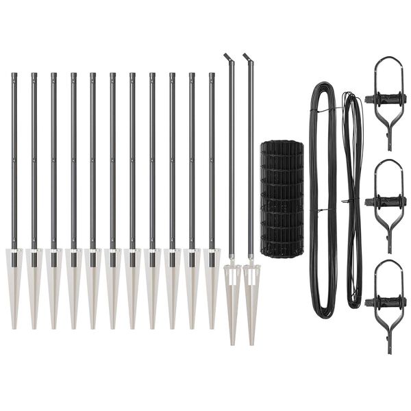 vidaXL Aita ja Tuki Harmaa 1 x 25 m Ter&auml;s ja PVC