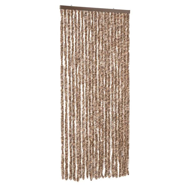vidaXL Hyönteisverho beige ja tummanruskea 90x200 cm chenille
