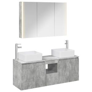 vidaXL Kylpyhuoneen kaappisetti 4 pcs Betoninharmaa Tekninen puu