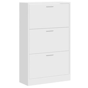 vidaXL Kenk&auml;kaappi korkeakiilto valkoinen 63x24x103 cm tekninen puu