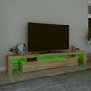 vidaXL TV-taso LED-valoilla Sonoma-tammi 230x36,5x40 cm