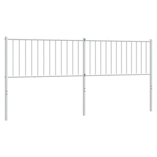 vidaXL Metallinen s&auml;ngynp&auml;&auml;ty valkoinen 193 cm