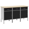 vidaXL Ty&ouml;p&ouml;yt&auml;kaappi 3 kpl Mustat ja harmaa 150 x 55 x 85 cm