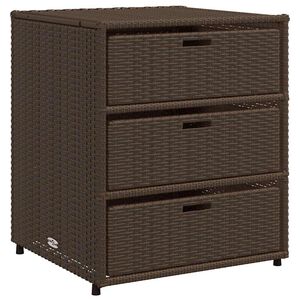 vidaXL Puutarhan s&auml;ilytyskaappi ruskea 55x59x69 cm polyrottinki