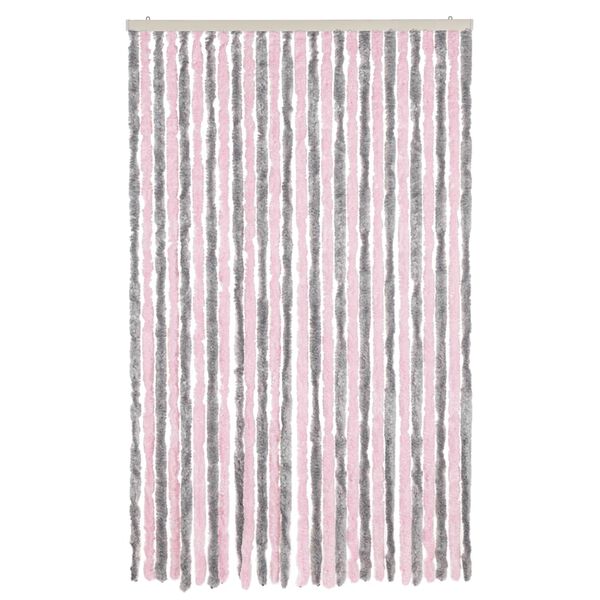 vidaXL Hy&ouml;nteisverho hopeanharmaa ja pinkki 118x220 cm chenille