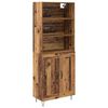 vidaXL Korkea kaappi 2 kpl Vanha puu 69,5 x 34 x 180 cm