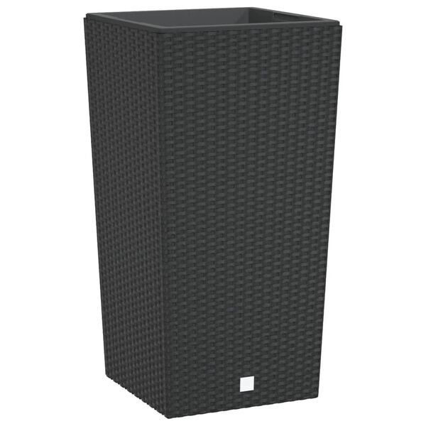 vidaXL Kukkalaatikko irrotettava sisus antrasiitti 21/49 l PP rottinki