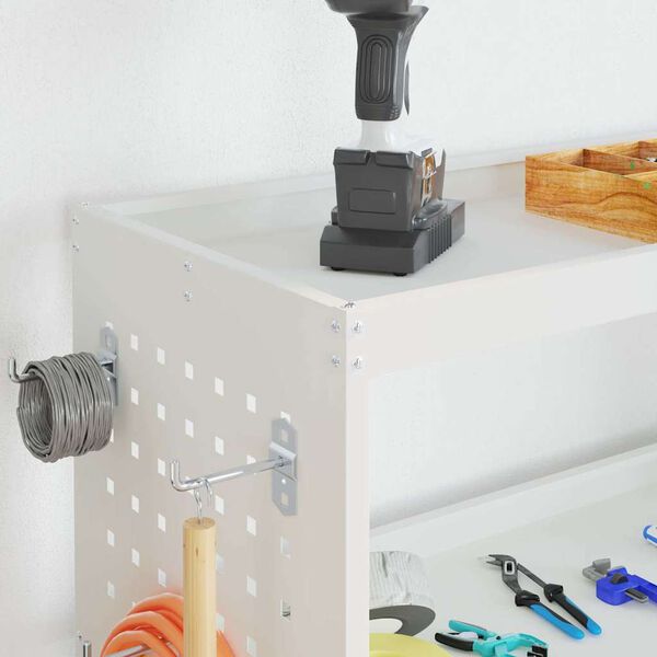 vidaXL Työkalukärry Valkoinen 75 x 35 x 73 cm Kylmävalssattu teräs