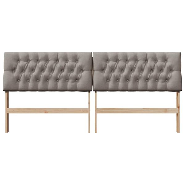 vidaXL Verhoiltu s&auml;ngynp&auml;&auml;ty Harmaanruskea 200 cm Massiivinen m&auml;nty