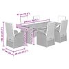 vidaXL 7-osainen Ulkoruokailuryhm&auml; tyynyill&auml; harmaa polyrottinki