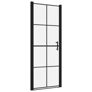 vidaXL Suihkuovi karkaistu lasi 91x195 cm musta