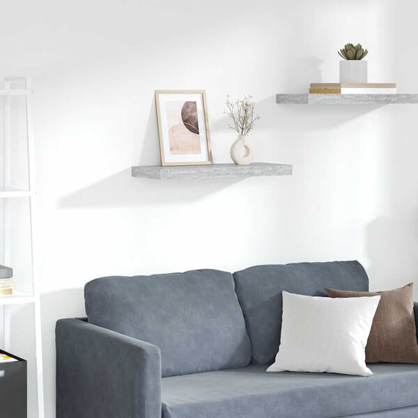 vidaXL Kelluva sein&auml;hylly betoninharmaa 60x23,5x3,8 cm MDF