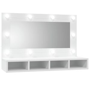 vidaXL Peilikaappi LED-valoilla valkoinen 90x31,5x62 cm