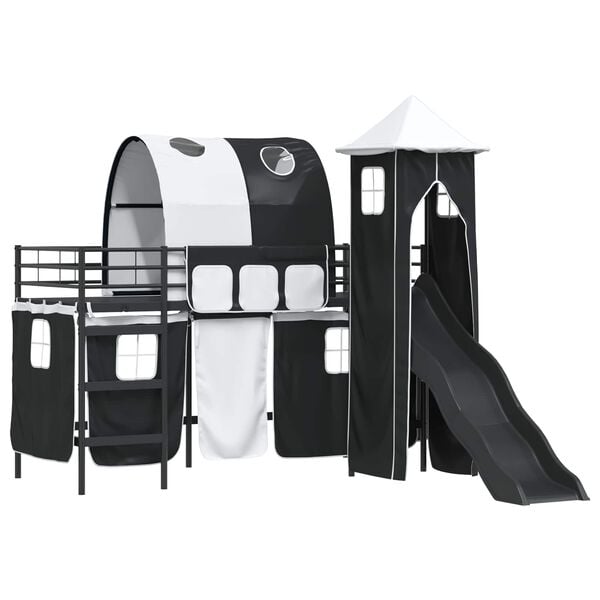 vidaXL Lasten parvis&auml;ngyn runko Musta 3FT Single Metalli