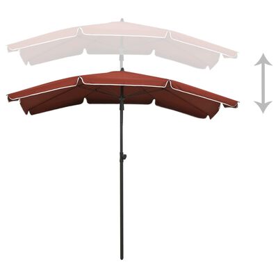 vidaXL Puutarhan aurinkovarjo tangolla 200x130 cm terrakotta