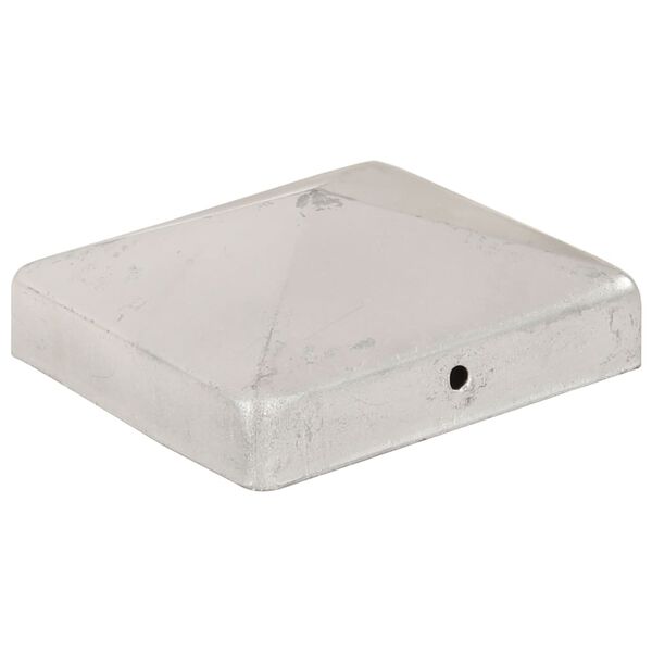 vidaXL Pyramidin muotoinen aitatolpan kärki 6 kpl metalli 91x91 mm