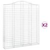 vidaXL Kaarevat kivikorit 2 kpl 200x30x220/240 cm galvanoitu rauta