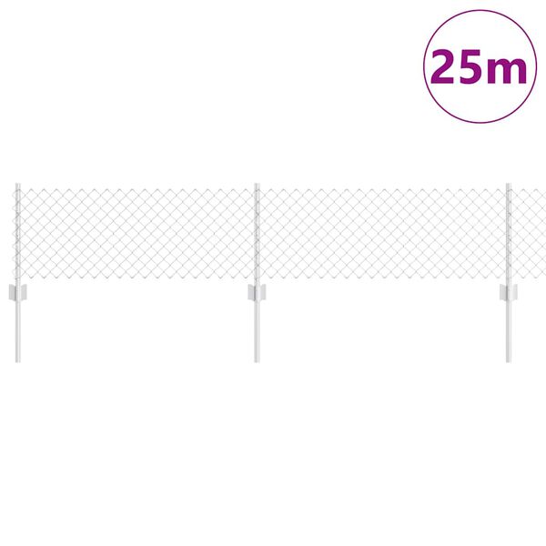 vidaXL Aita ja Tuki Hopea 0,4 x 25 m Ter&auml;s