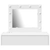 vidaXL Meikkipöytä peilivalot Valkoinen 83 x 40 x 70 cm Tekninen puu