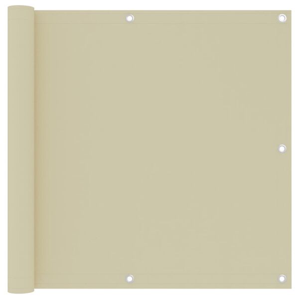 vidaXL Parvekkeen suoja kerma 90x500 cm Oxford kangas
