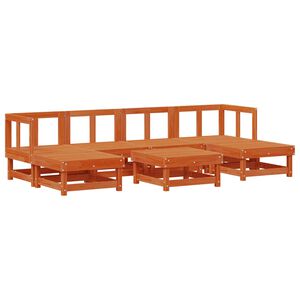 vidaXL Pihan oleskeluryhm&auml; 7 pcs Vahans&auml;vyinen Ruskea Massiivim&auml;nty