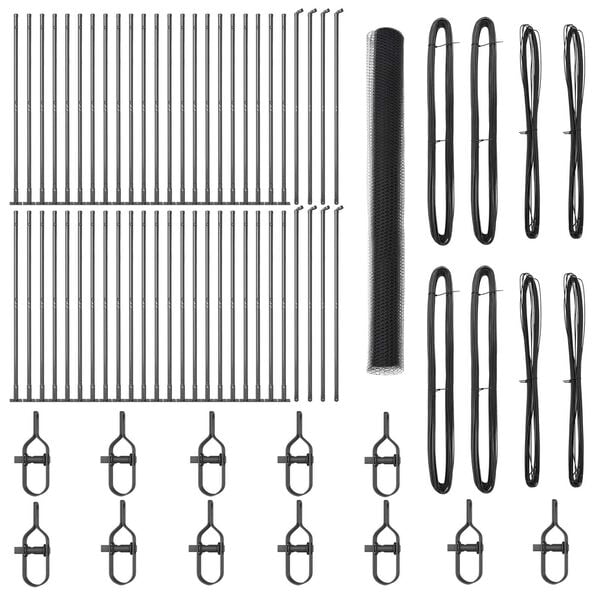 vidaXL Aitalatu Harmaa 100 x 1,4 m (25 mm verkko) Ter&auml;st&auml; ja PVC:t&auml;