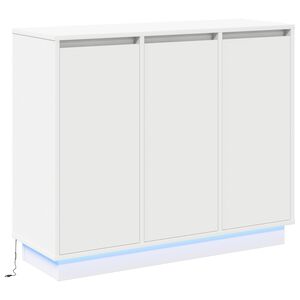 vidaXL LED-p&ouml;yt&auml;taso Valkoinen 90 x 32 x 75 cm Tekninen puu