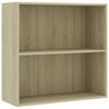 vidaXL 2-tasoinen kirjahylly sonoma-tammi 80x30x76,5 cm lastulevy