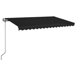 vidaXL Sis&auml;&auml;nkelattava markiisi LED/tuulisensori 450x350cm antrasiitti