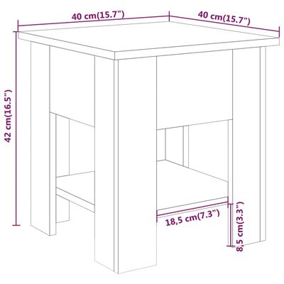 vidaXL Sohvapöytä betoninharmaa 40x40x42 cm tekninen puu