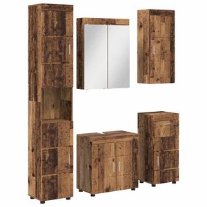 vidaXL Kylpyhuonekalustesetti TULUM 5 pcs Vanha puu 60 x 34 x 63 cm