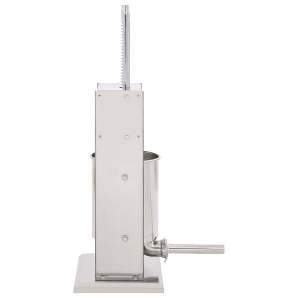 vidaXL Manuaalinen makkarant&auml;ytt&ouml;kone hopea 10 l ruostumaton ter&auml;s