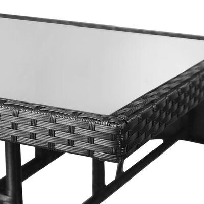 vidaXL Puutarhapöytä musta 80 x 80 x 74 cm polyrottinki
