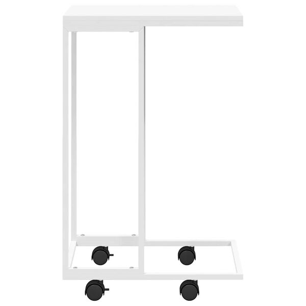 vidaXL Sivup&ouml;yt&auml; py&ouml;rill&auml; valkoinen 40x30x63,5 cm tekninen puu