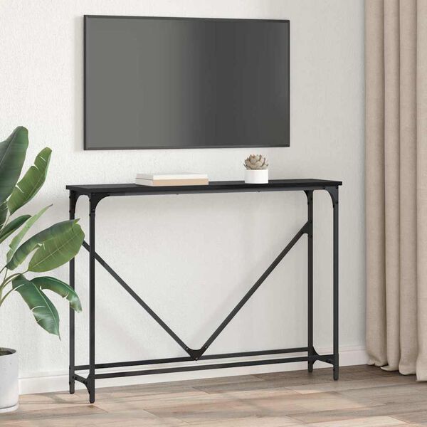 vidaXL Konsolip&ouml;yt&auml; Musta tammi. 102 x 23 x 75 cm Tekninen puu