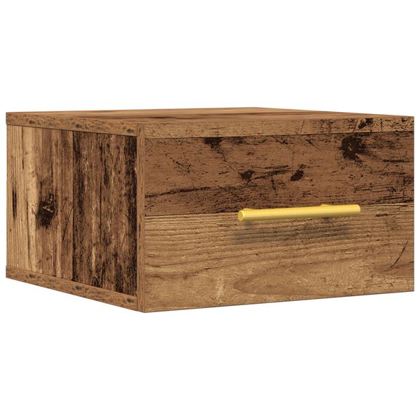 vidaXL Yöpöytäkaappi Vanha puu 35 x 35 x 20 cm Tekninen puu