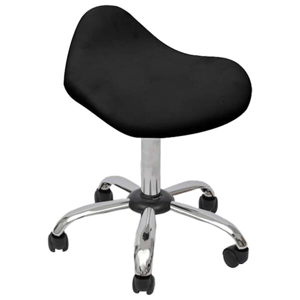 vidaXL Salonki kylpyl&auml; jakkara tyynyll&auml; Musta 50 x 50 x (58,5-74,5) cm