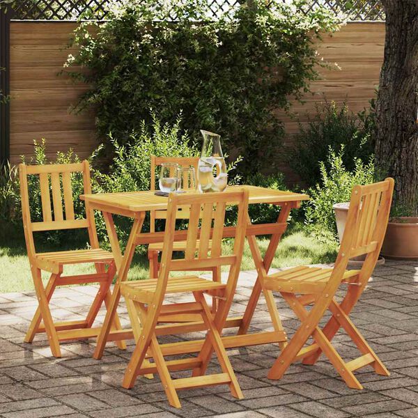 vidaXL Puutarhan Bistro Set 5 pcs Ruskea täysi akaasiapuu