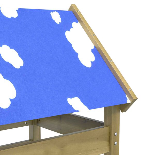 vidaXL Leikkitorni Ruskea Kyll&auml;stetty massiivinen puu