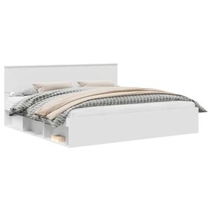 vidaXL S&auml;ngyn runko p&auml;&auml;tyll&auml; Valkoinen 200 x 200 cm Massiivinen m&auml;nty