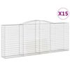 vidaXL Kaarevat kivikorit 15 kpl 400x50x160/180 cm galvanoitu rauta
