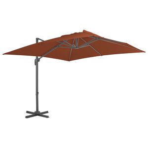 vidaXL Puutarhan aurinkovarjo alumiinitangolla terrakotta 400x300 cm