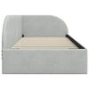 vidaXL Kulmavuoteen runko Vaaleanharmaa 90 cm x 190 cm Sametti
