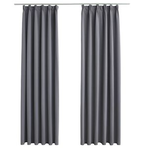 vidaXL Pimennysverhot koukuilla 2 kpl harmaa 140x175 cm